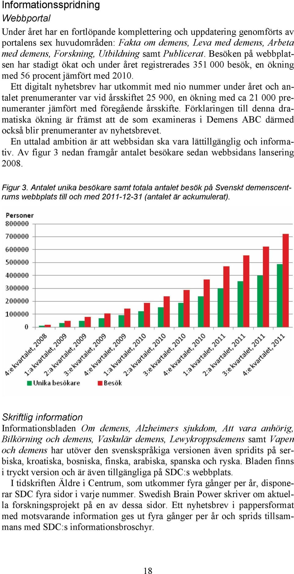 Ett digitalt nyhetsbrev har utkommit med nio nummer under året och antalet prenumeranter var vid årsskiftet 25 900, en ökning med ca 21 000 prenumeranter jämfört med föregående årsskifte.