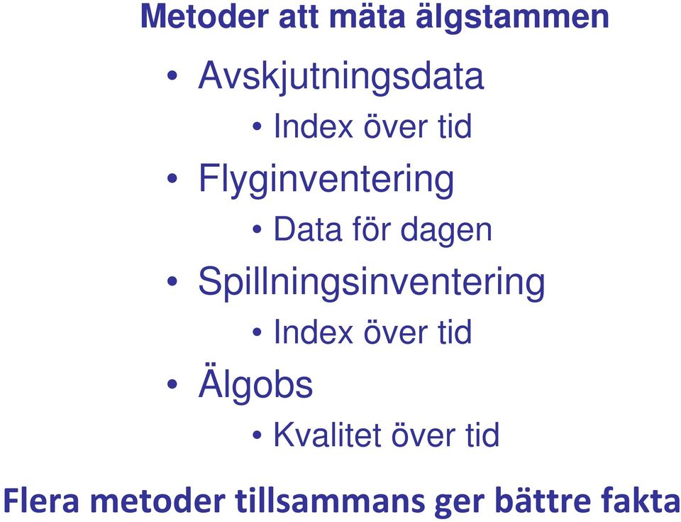 Spillningsinventering Älgobs Index över tid