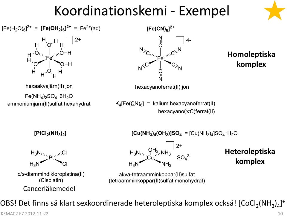 Det finns så klart sexkoordinerade heteroleptiska