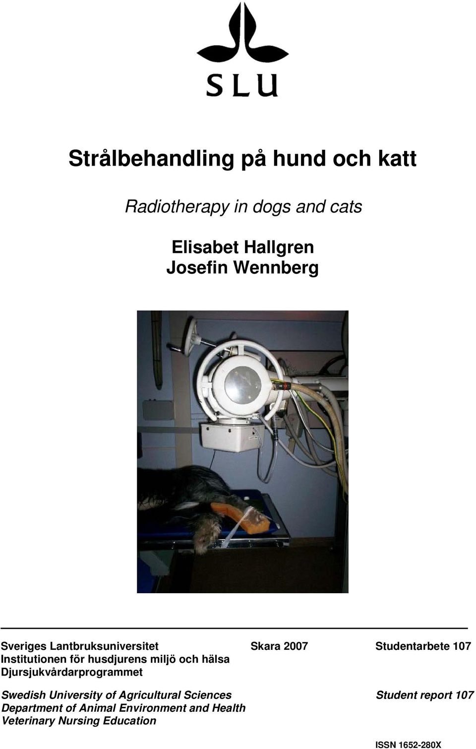 husdjurens miljö och hälsa Djursjukvårdarprogrammet Swedish University of Agricultural