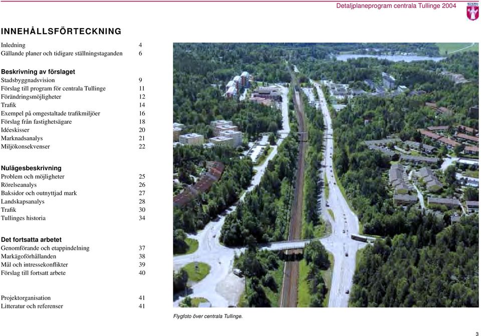 Nulägesbeskrivning Problem och möjligheter 25 Rörelseanalys 26 Baksidor och outnyttjad mark 27 Landskapsanalys 28 Trafik 30 Tullinges historia 34 Det fortsatta arbetet