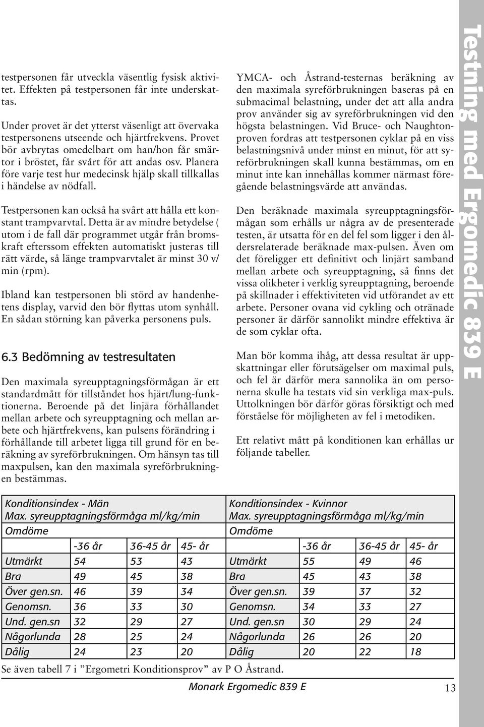 Testpersonen kan också ha svårt att hålla ett konstant trampvarvtal.
