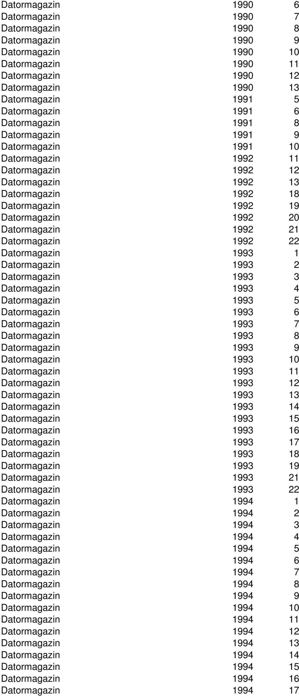 Datormagazin 1992 21 Datormagazin 1992 22 Datormagazin 1993 1 Datormagazin 1993 2 Datormagazin 1993 3 Datormagazin 1993 4 Datormagazin 1993 5 Datormagazin 1993 6 Datormagazin 1993 7 Datormagazin 1993