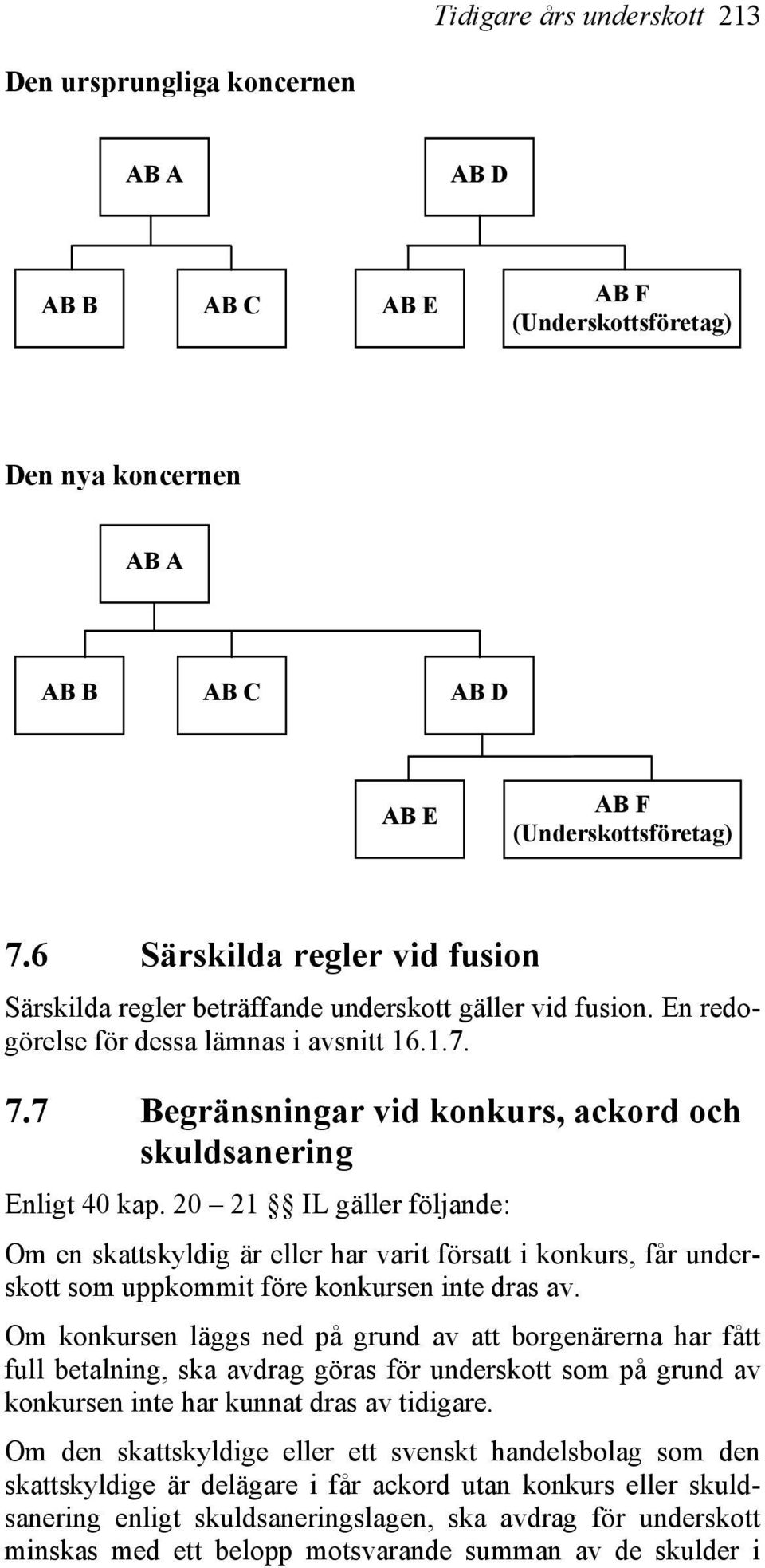 7 Begränsningar vid konkurs, ackord och skuldsanering Enligt 40 kap.