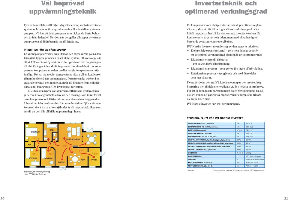 PRINCIPEN FÖR EN VÄRMEPUMP En värmepump tar värme från utsidan och avger värme på insidan.