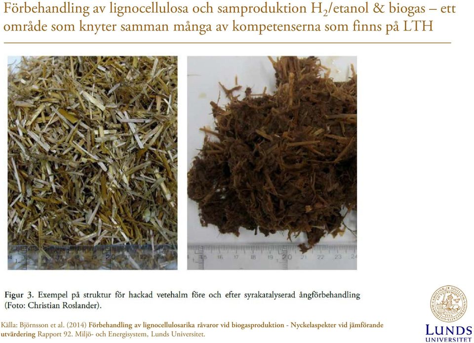 (2014) Förbehandling av lignocellulosarika råvaror vid biogasproduktion -