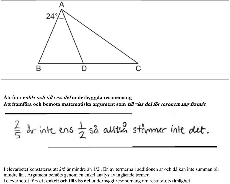 En av termerna i additionen är och då kan inte summan bli mindre än.