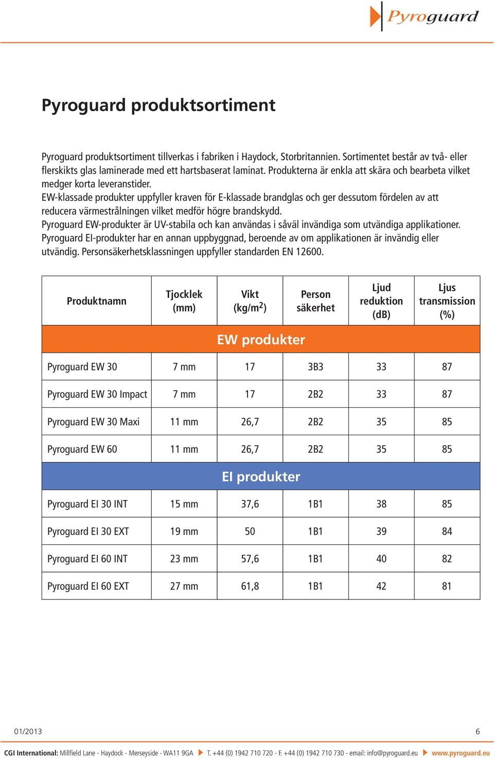 EW-klassade produkter uppfyller kraven för E-klassade brandglas och ger dessutom fördelen av att reducera värmestrålningen vilket medför högre brandskydd.