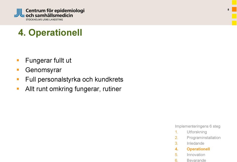 rutiner Implementeringens 6 steg 1. Utforskning 2.