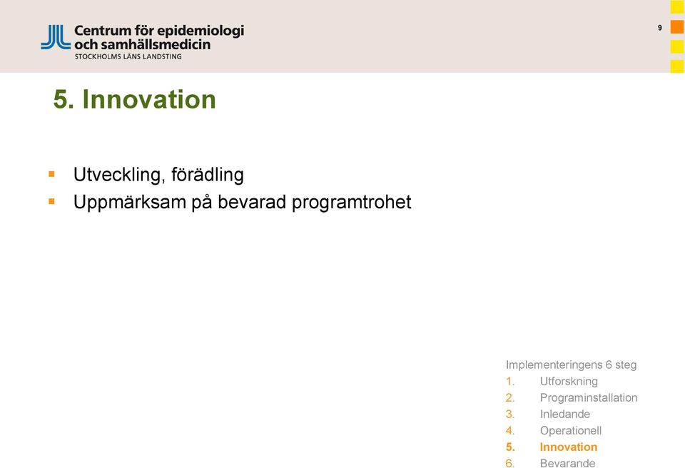 Implementeringens 6 steg 1. Utforskning 2.