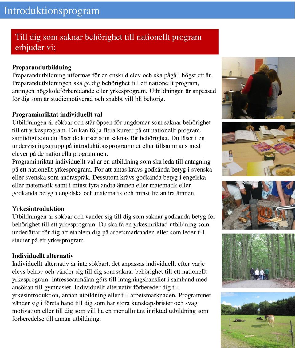 Utbildningen är anpassad för dig som är studiemotiverad och snabbt vill bli behörig.