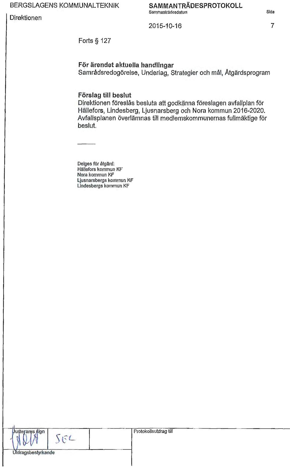 avfallplan för Hällefors, Lindesberg, Ljusnarsberg och Nora kommun 2016-2020.