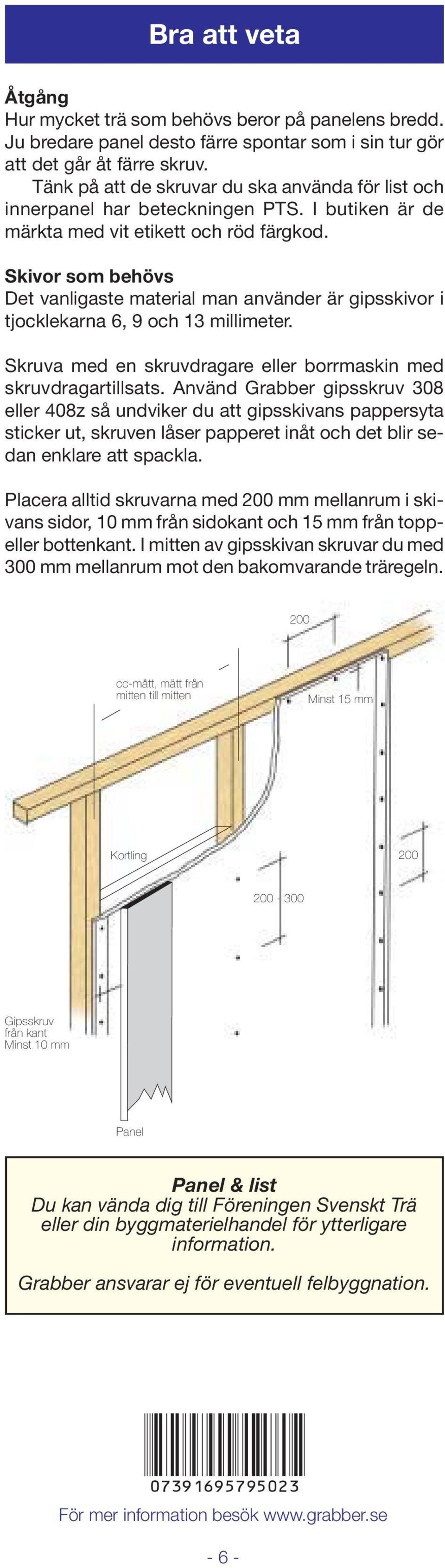 Skivor som behövs Det vanligaste material man använder är gipsskivor i tjocklekarna 6, 9 och 13 millimeter. Skruva med en skruvdragare eller borrmaskin med skruvdragartillsats.