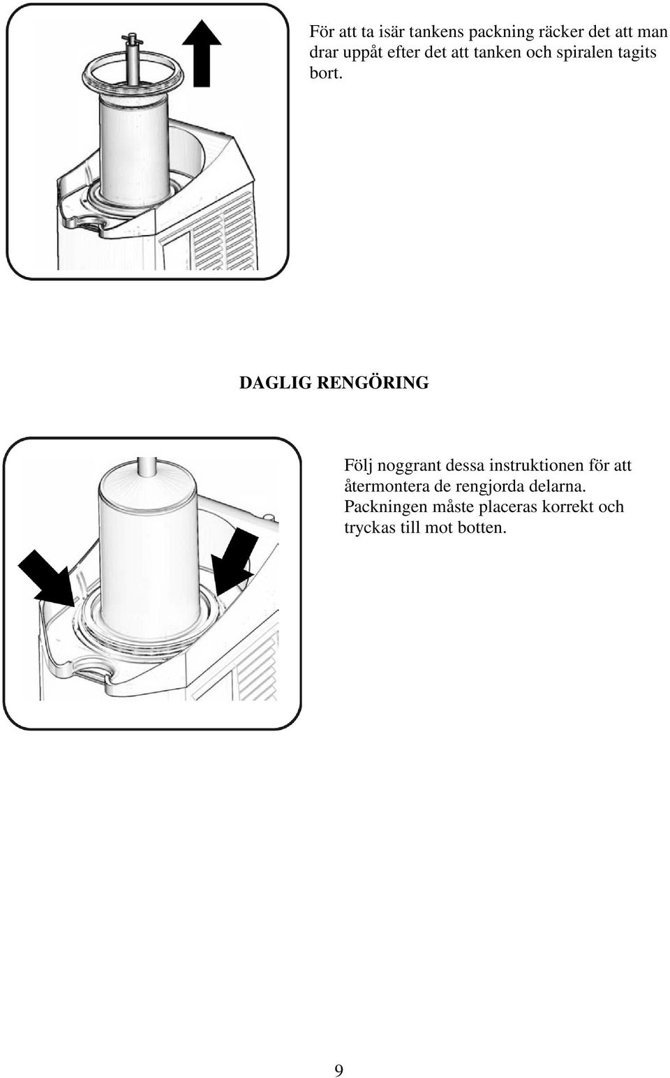 DAGLIG RENGÖRING Följ noggrant dessa instruktionen för att