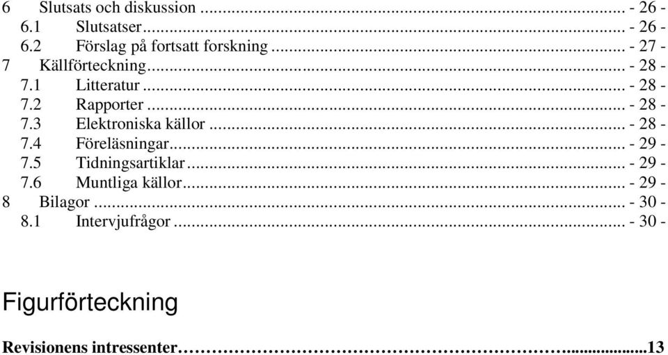 .. - 28-7.4 Föreläsningar... - 29-7.5 Tidningsartiklar... - 29-7.6 Muntliga källor.