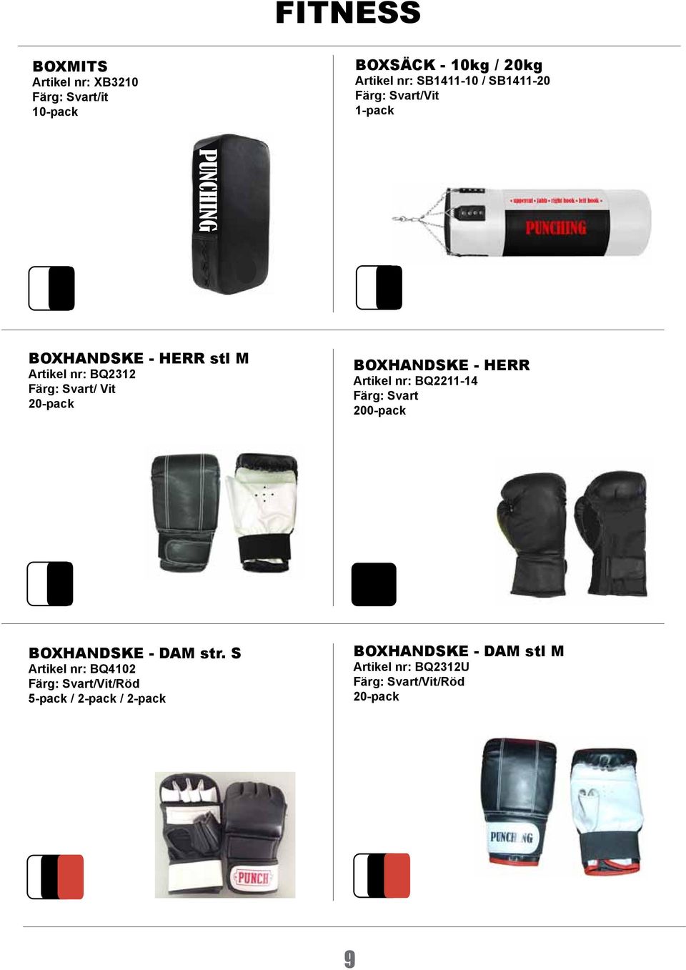 BOXHANDSKE - HERR Artikel nr: BQ2211-14 Färg: Svart 200-pack BOXHANDSKE - DAM str.