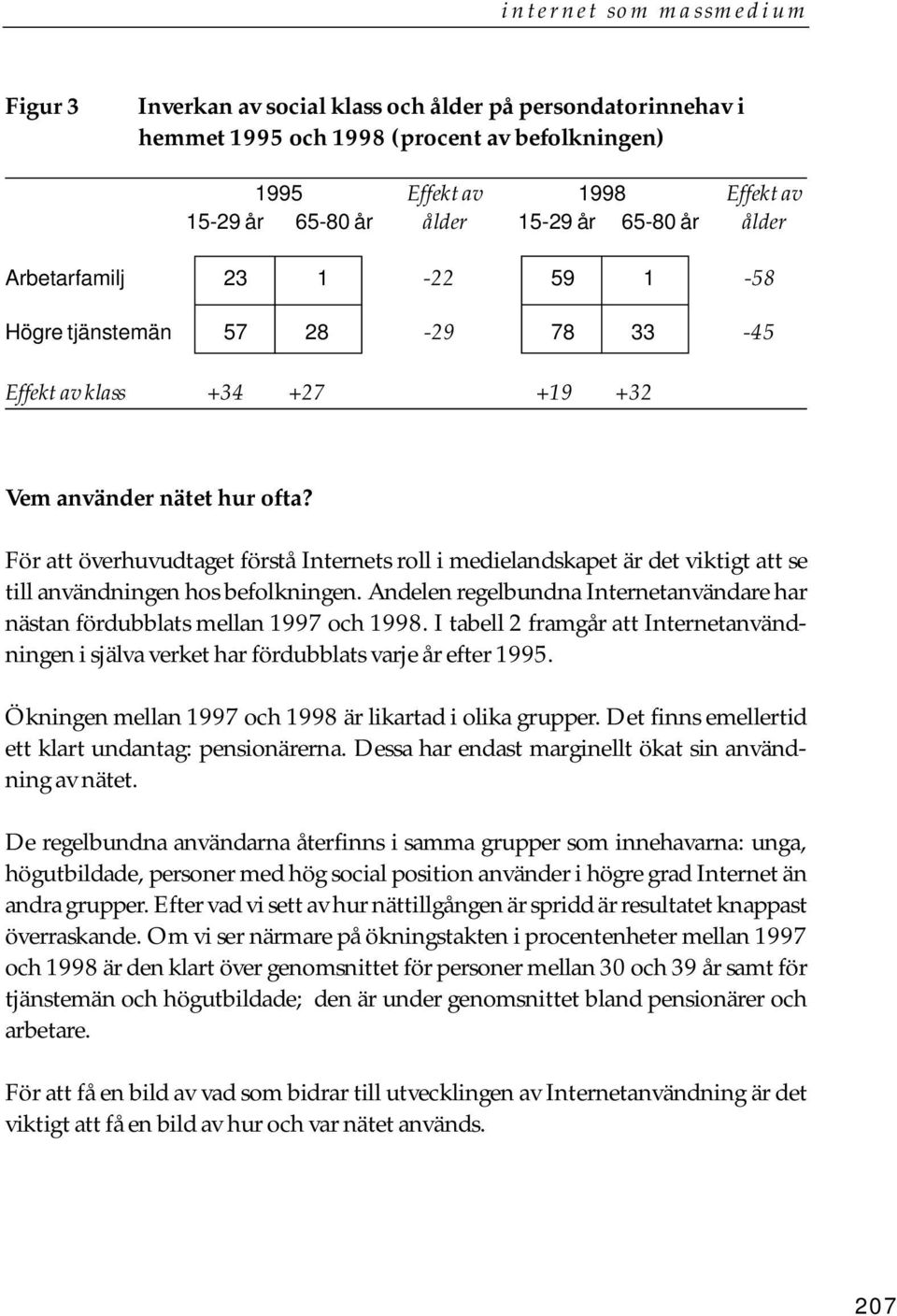 För att överhuvudtaget förstå Internets roll i medielandskapet är det viktigt att se till användningen hos befolkningen.