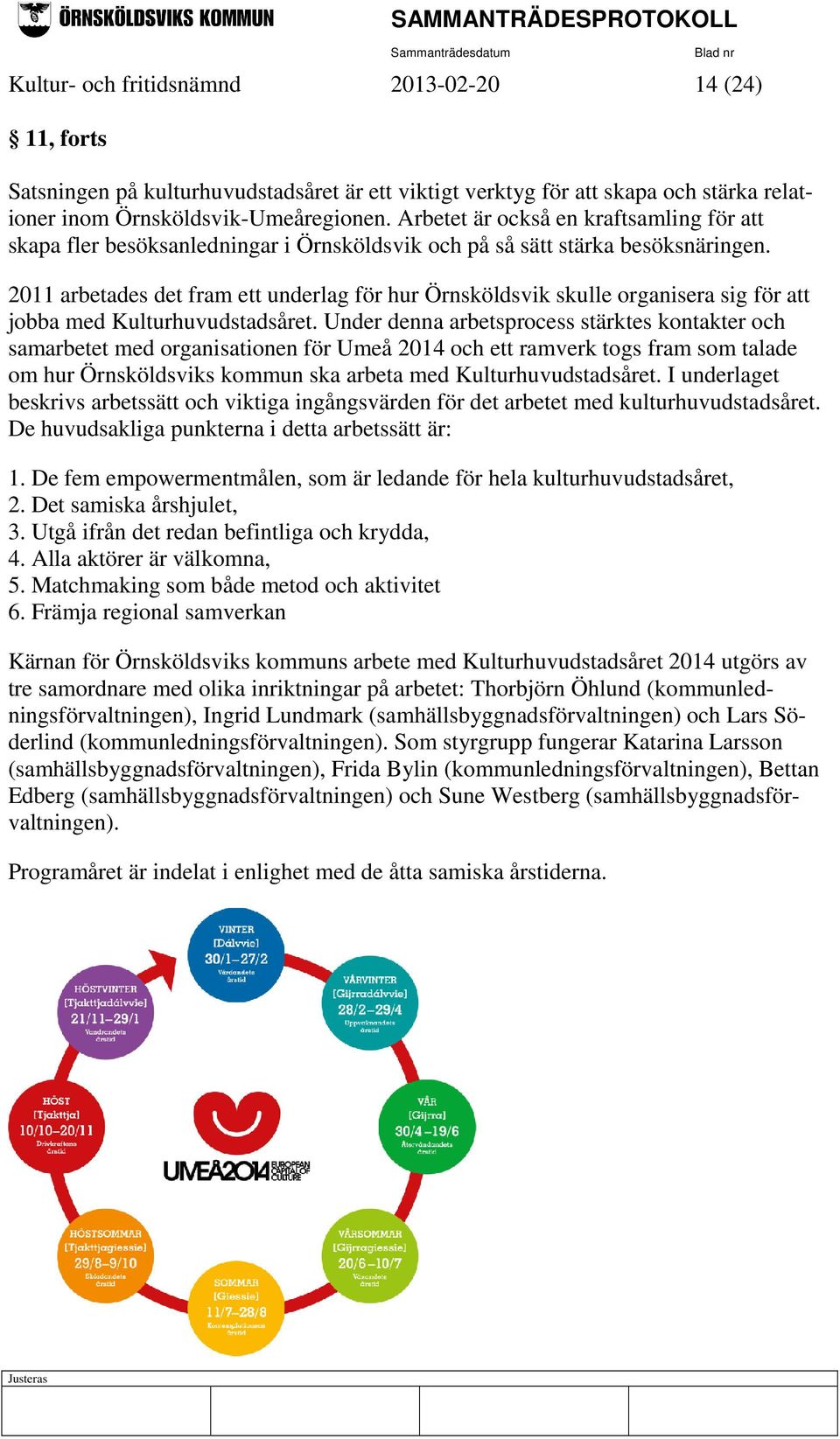 2011 arbetades det fram ett underlag för hur Örnsköldsvik skulle organisera sig för att jobba med Kulturhuvudstadsåret.