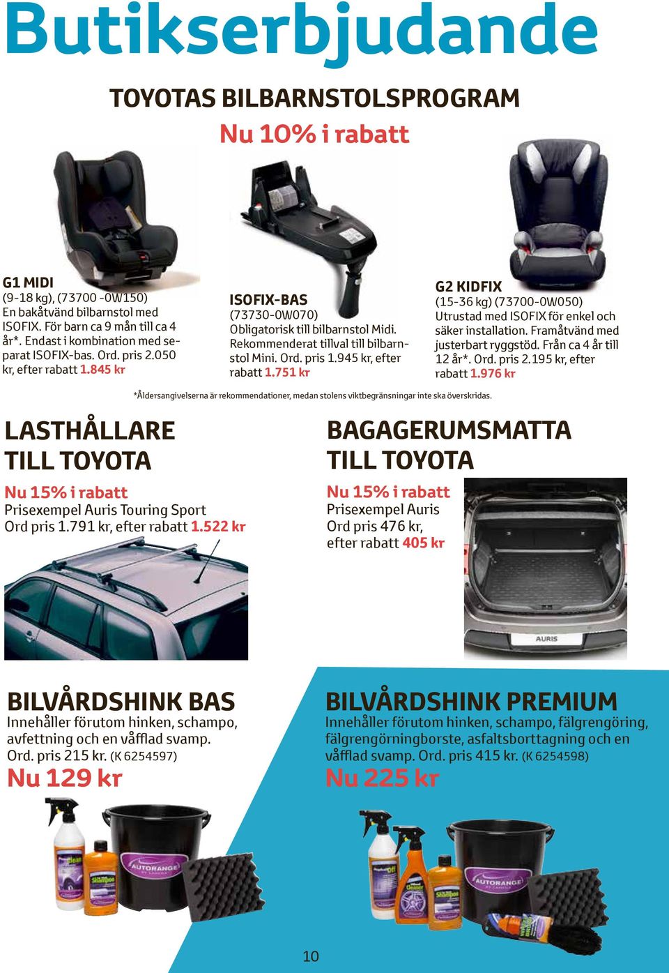 945 kr, efter rabatt 1.751 kr G2 KIDFIX (15-36 kg) (73700-0W050) Utrustad med ISOFIX för enkel och säker installation. Framåtvänd med justerbart ryggstöd. Från ca 4 år till 12 år*. Ord. pris 2.