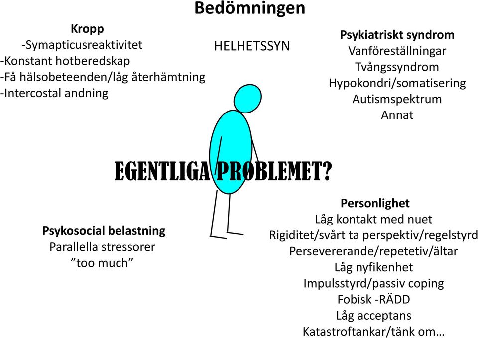 belastning Parallella stressorer too much EGENTLIGA PROBLEMET?