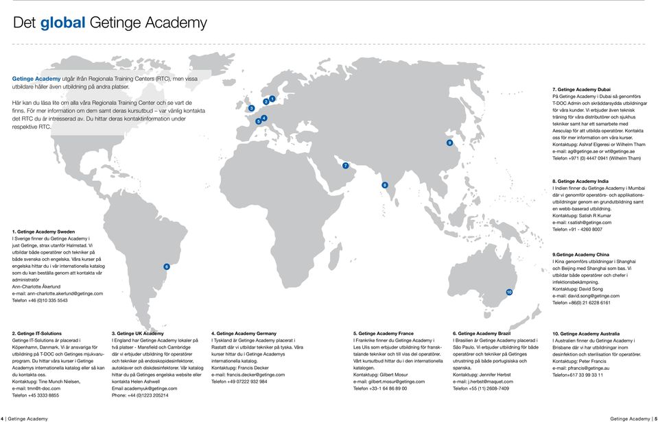 Du hittar deras kontaktinformation under respektive RTC. 3 5 2 4 1 9 7. Academy Dubai På Academy i Dubai så genomförs T-DOC Admin och skräddarsydda utbildningar för våra kunder.