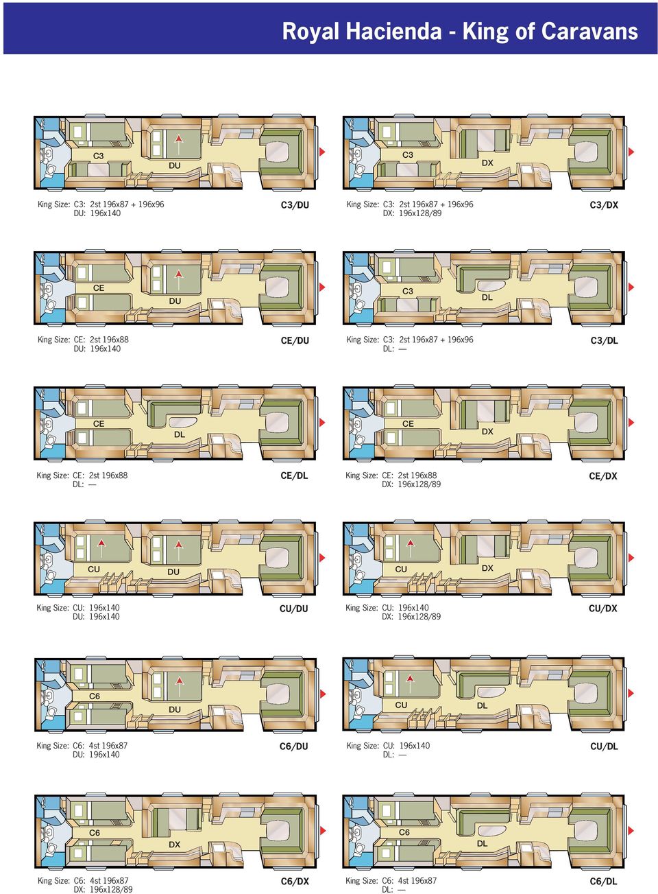 CE: 2st 196x88 DX: 196x128/89 CE/DX CU DU CU DX King Size: CU: 196x140 DU: 196x140 CU/DU King Size: CU: 196x140 DX: 196x128/89 CU/DX C6 DU CU DL King Size: