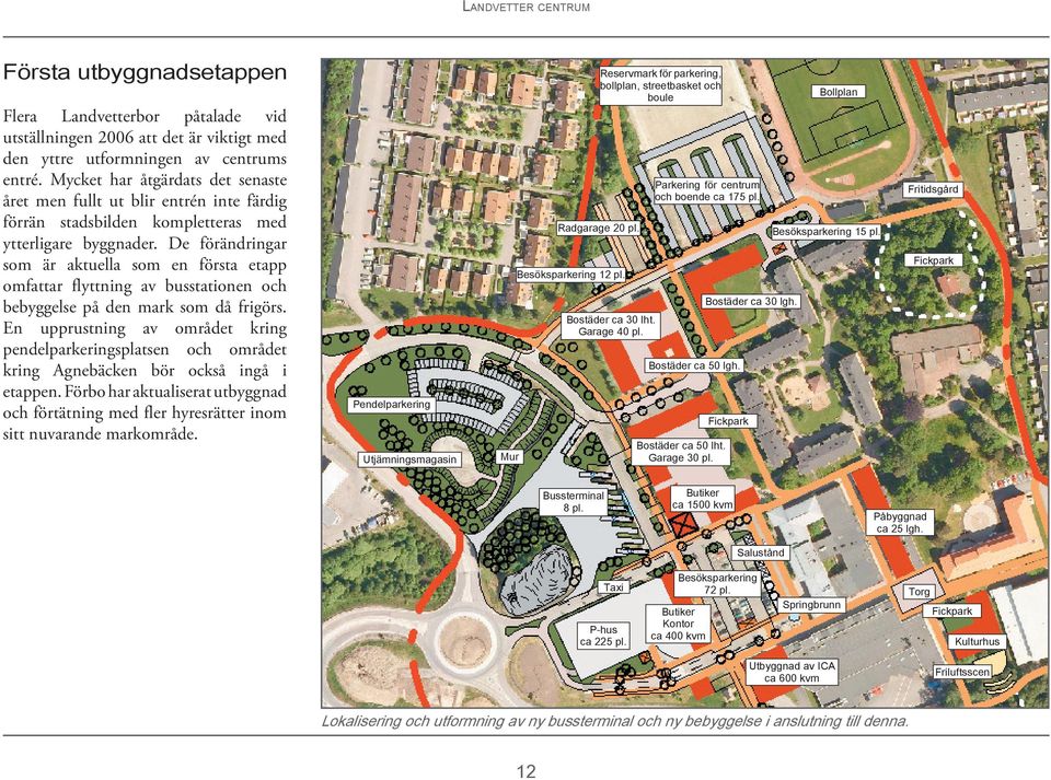 De förändringar som är aktuella som en första etapp omfattar flyttning av busstationen och bebyggelse på den mark som då frigörs.