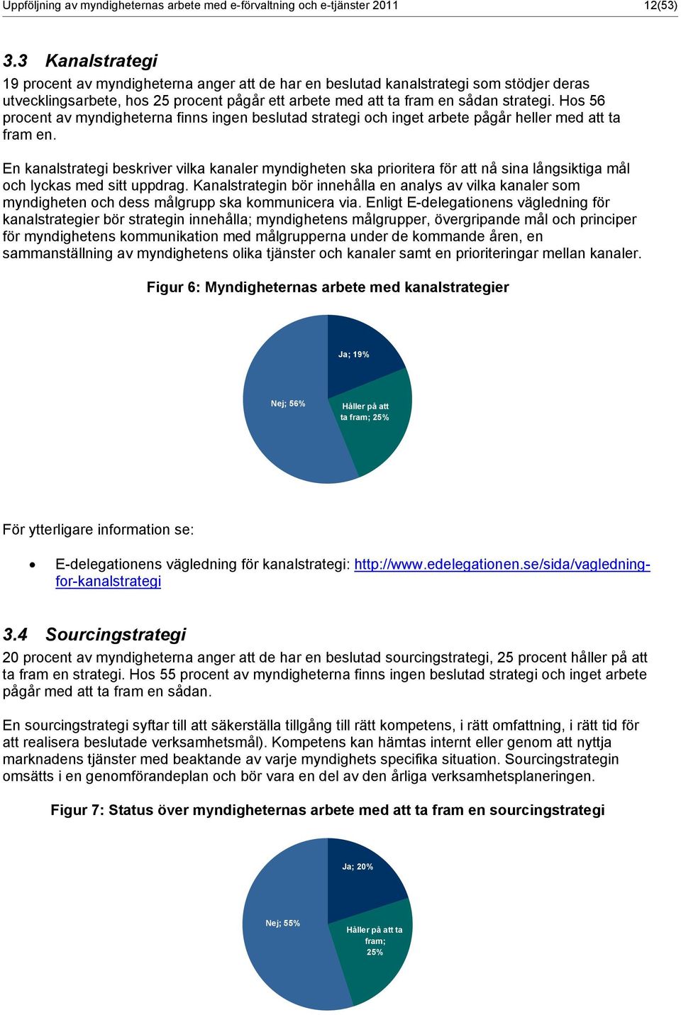 Hos 56 procent av myndigheterna finns ingen beslutad strategi och inget arbete pågår heller med att ta fram en.