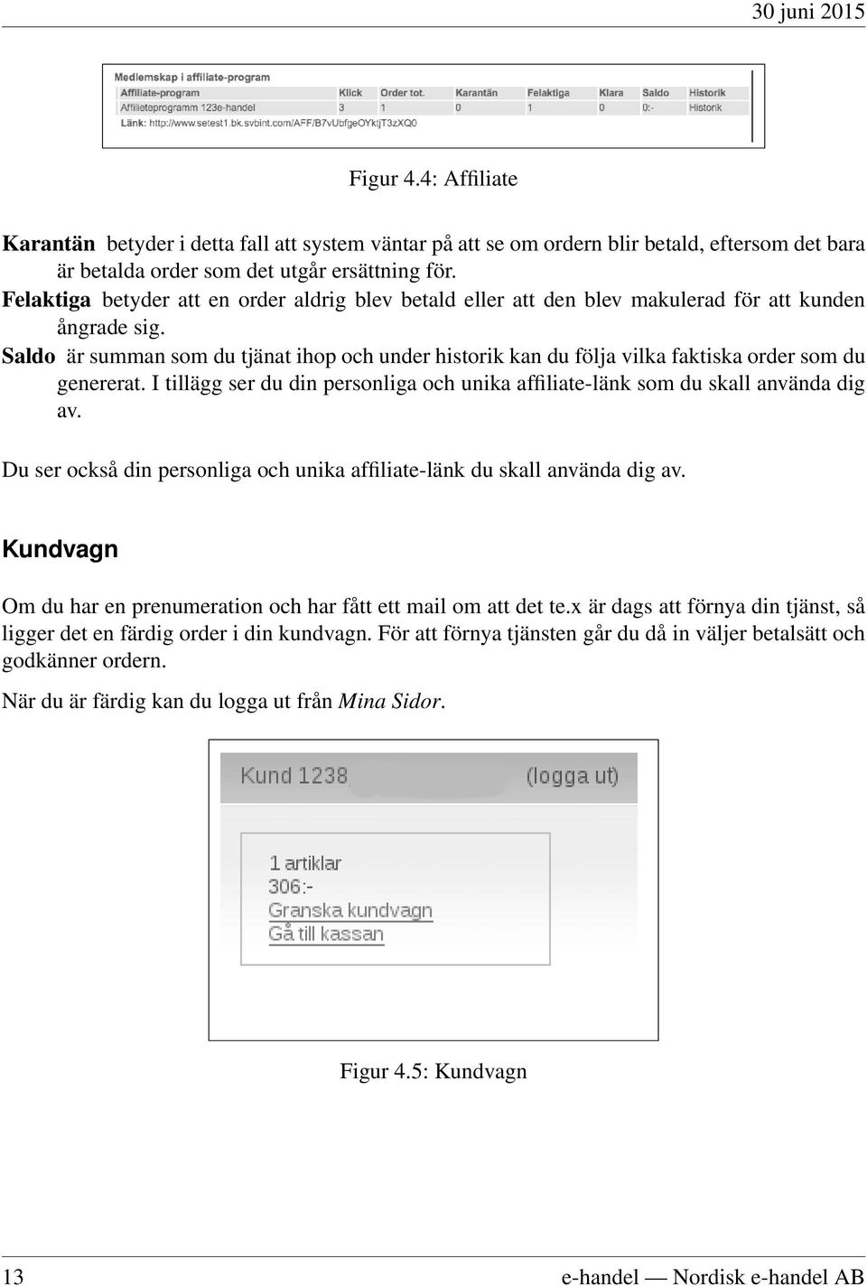 Saldo är summan som du tjänat ihop och under historik kan du följa vilka faktiska order som du genererat. I tillägg ser du din personliga och unika affiliate-länk som du skall använda dig av.