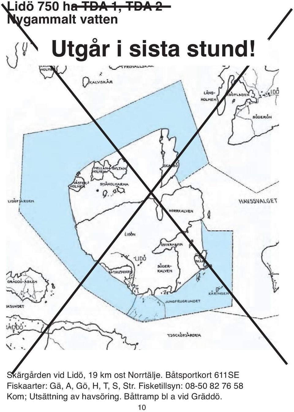 Båtsportkort 611SE Fiskaarter: Gä, A, Gö, H, T, S, Str.