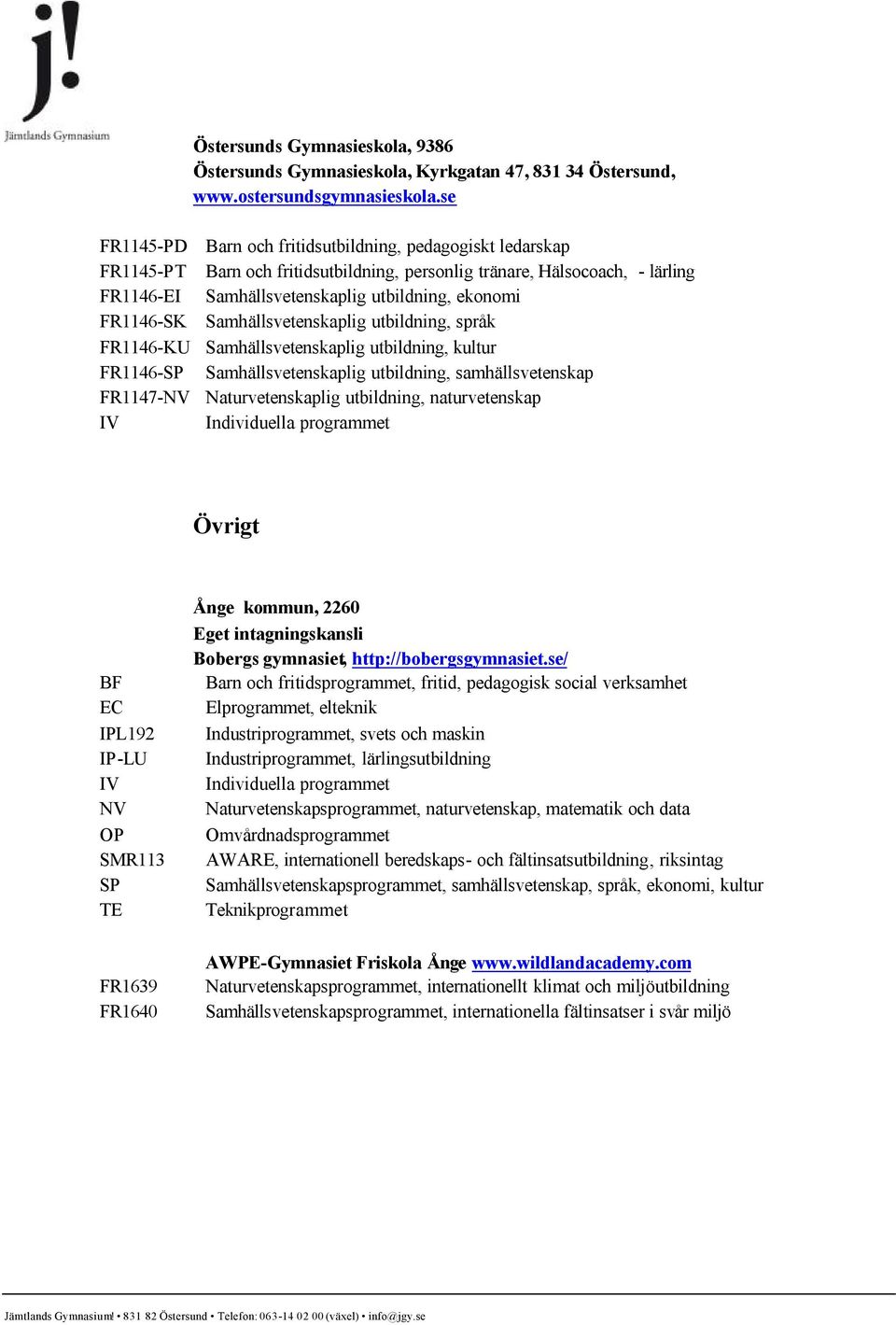 FR1146-SK Samhällsvetenskaplig utbildning, språk FR1146-KU Samhällsvetenskaplig utbildning, kultur FR1146-SP Samhällsvetenskaplig utbildning, samhällsvetenskap FR1147-NV Naturvetenskaplig utbildning,