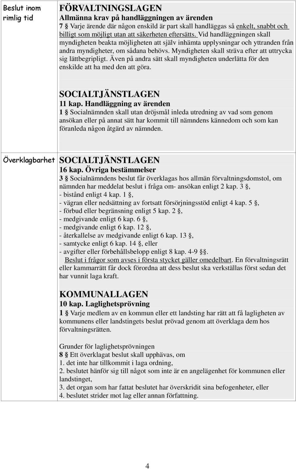 Myndigheten skall sträva efter att uttrycka sig lättbegripligt. Även på andra sätt skall myndigheten underlätta för den enskilde att ha med den att göra. SOCIALTJÄNSTLAGEN 11 kap.