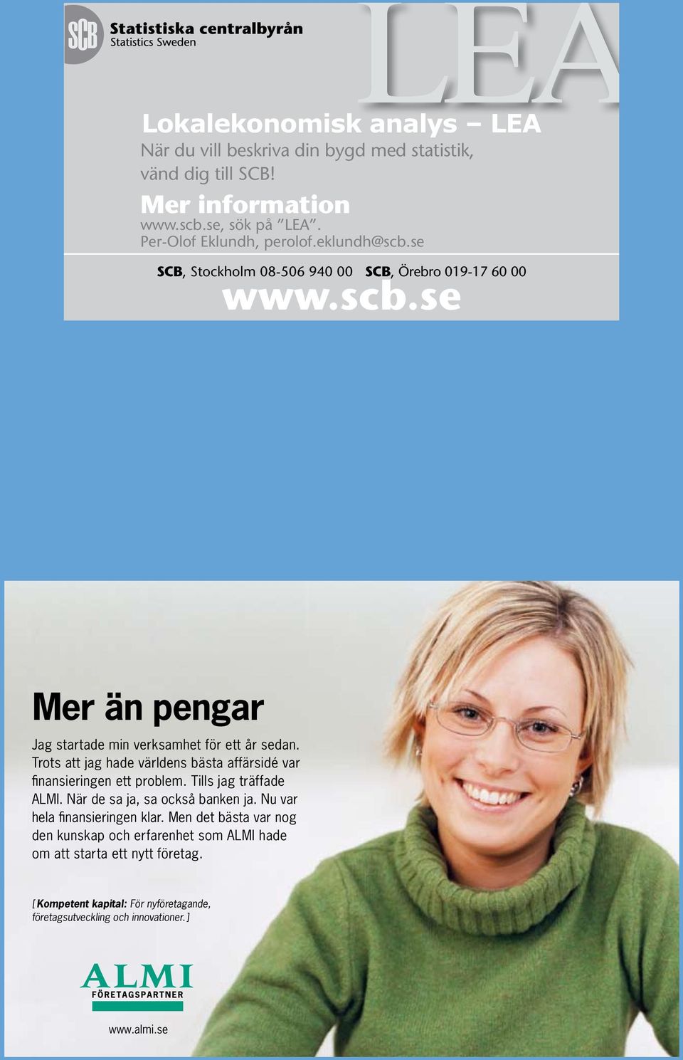 Trots att jag hade världens bästa affärsidé var finansieringen ett problem. Tills jag träffade ALMI. När de sa ja, sa också banken ja.