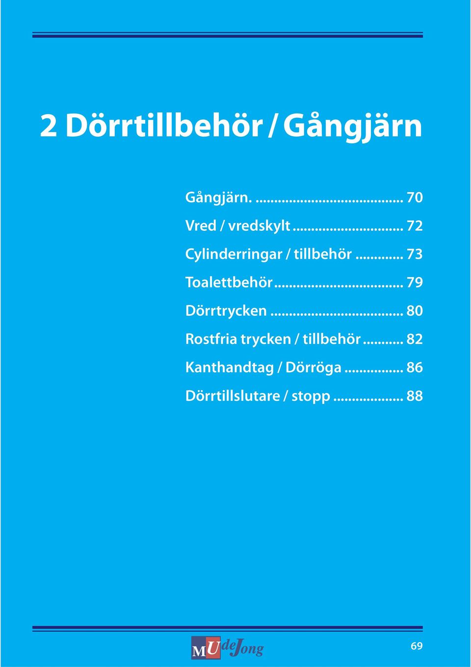 .. 79 Dörrtrycken... 80 Rostfria trycken / tillbehör.