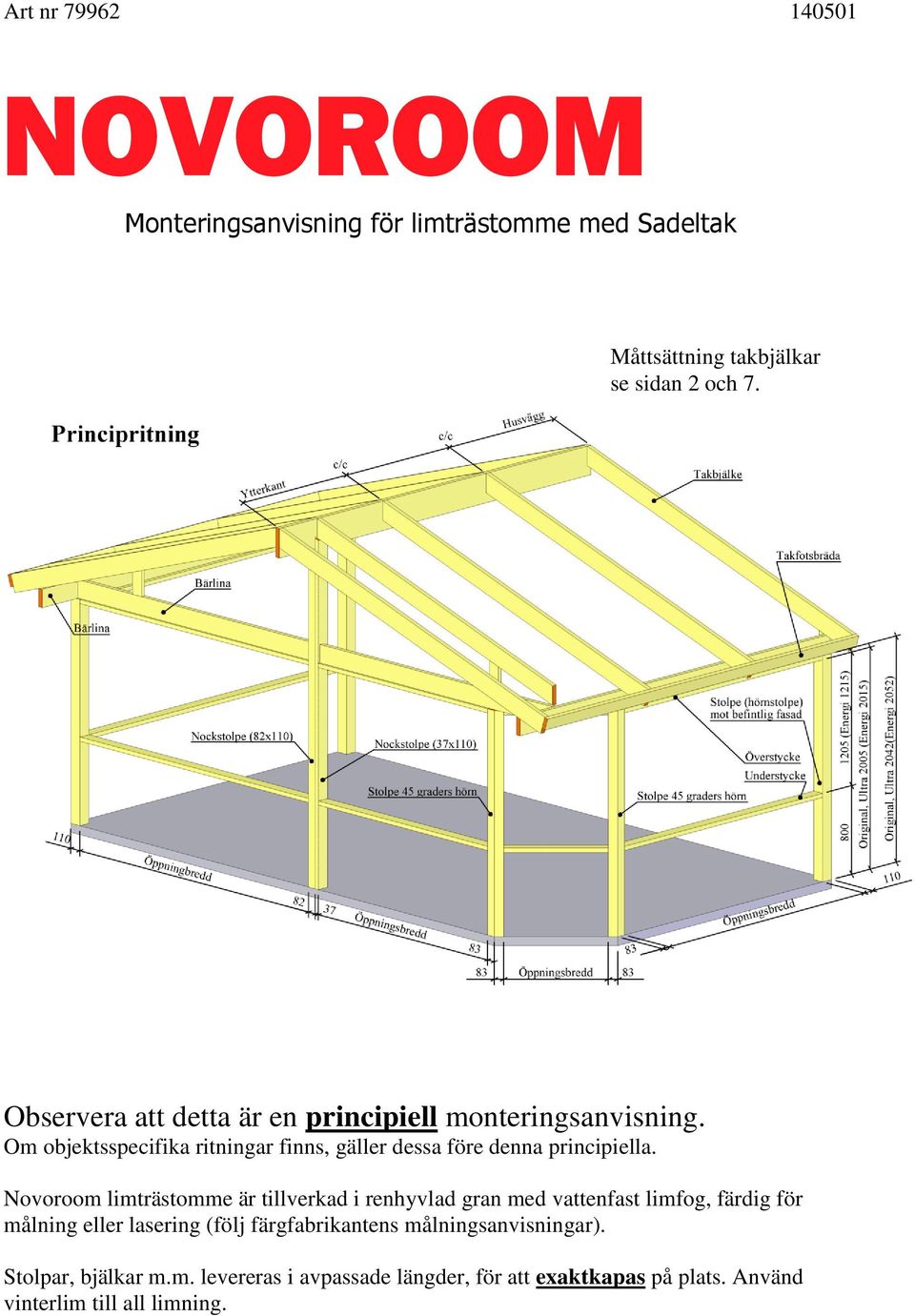 Om objektsspecifika ritningar finns, gäller dessa före denna principiella.