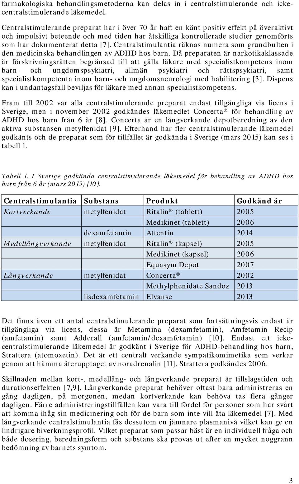 [7]. Centralstimulantia räknas numera som grundbulten i den medicinska behandlingen av ADHD hos barn.