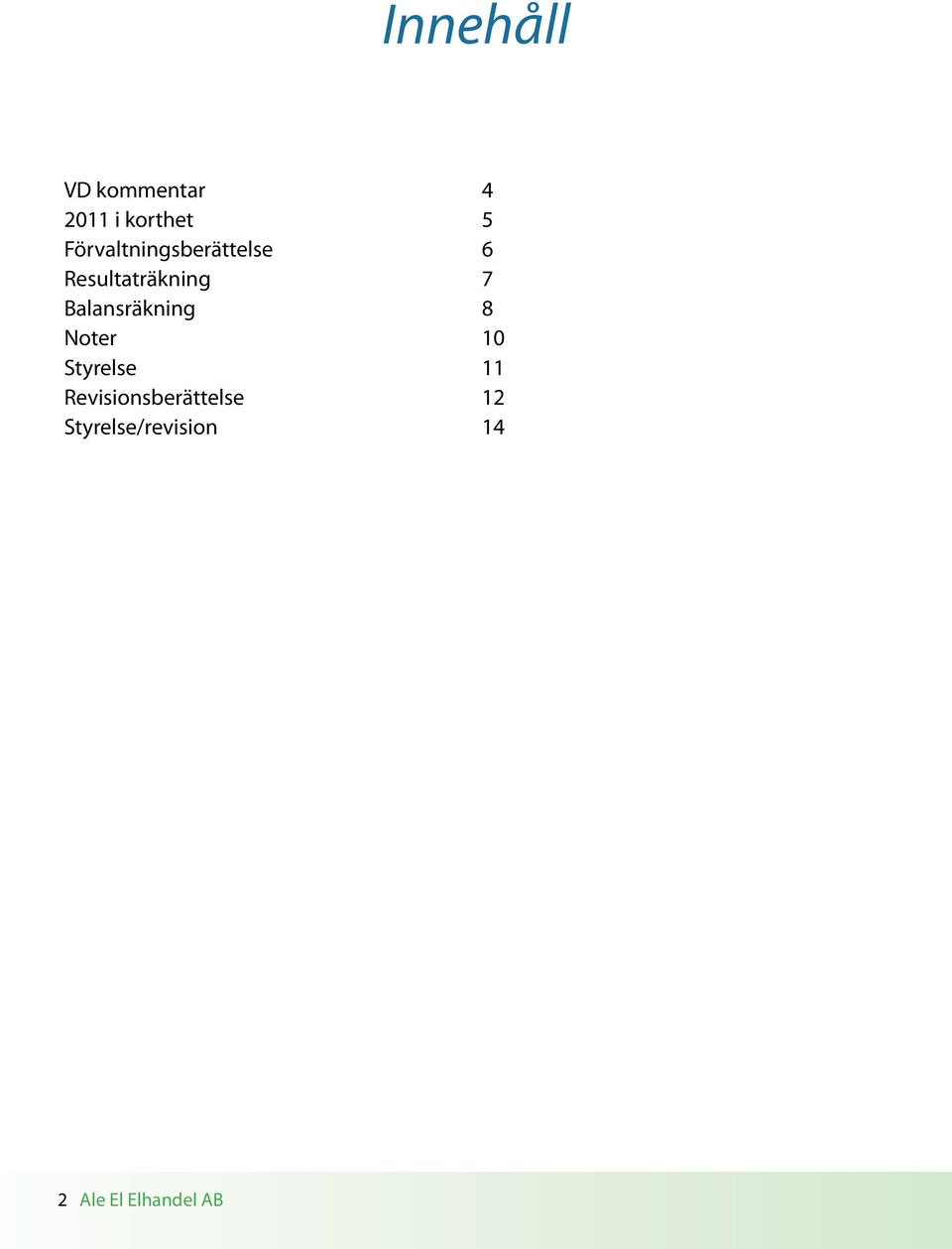 Balansräkning 8 Noter 10 Styrelse 11