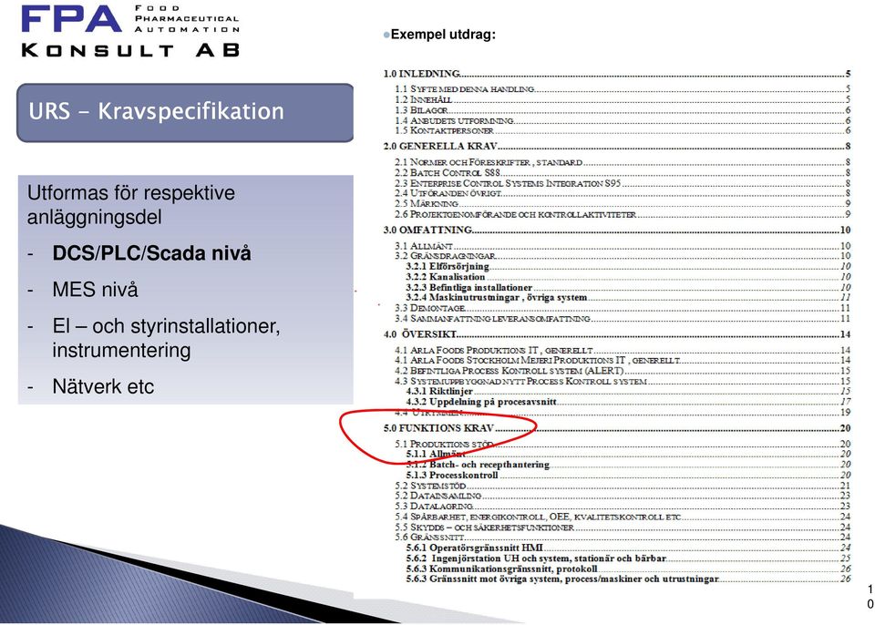 DCS/PLC/Scada nivå - MES nivå - El och