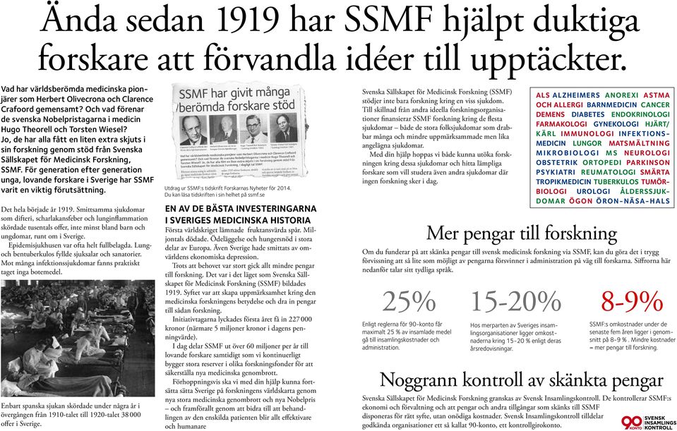 Jo, de har alla fått en liten extra skjuts i sin forskning genom stöd från Svenska Sällskapet för Medicinsk Forskning, SSMF.
