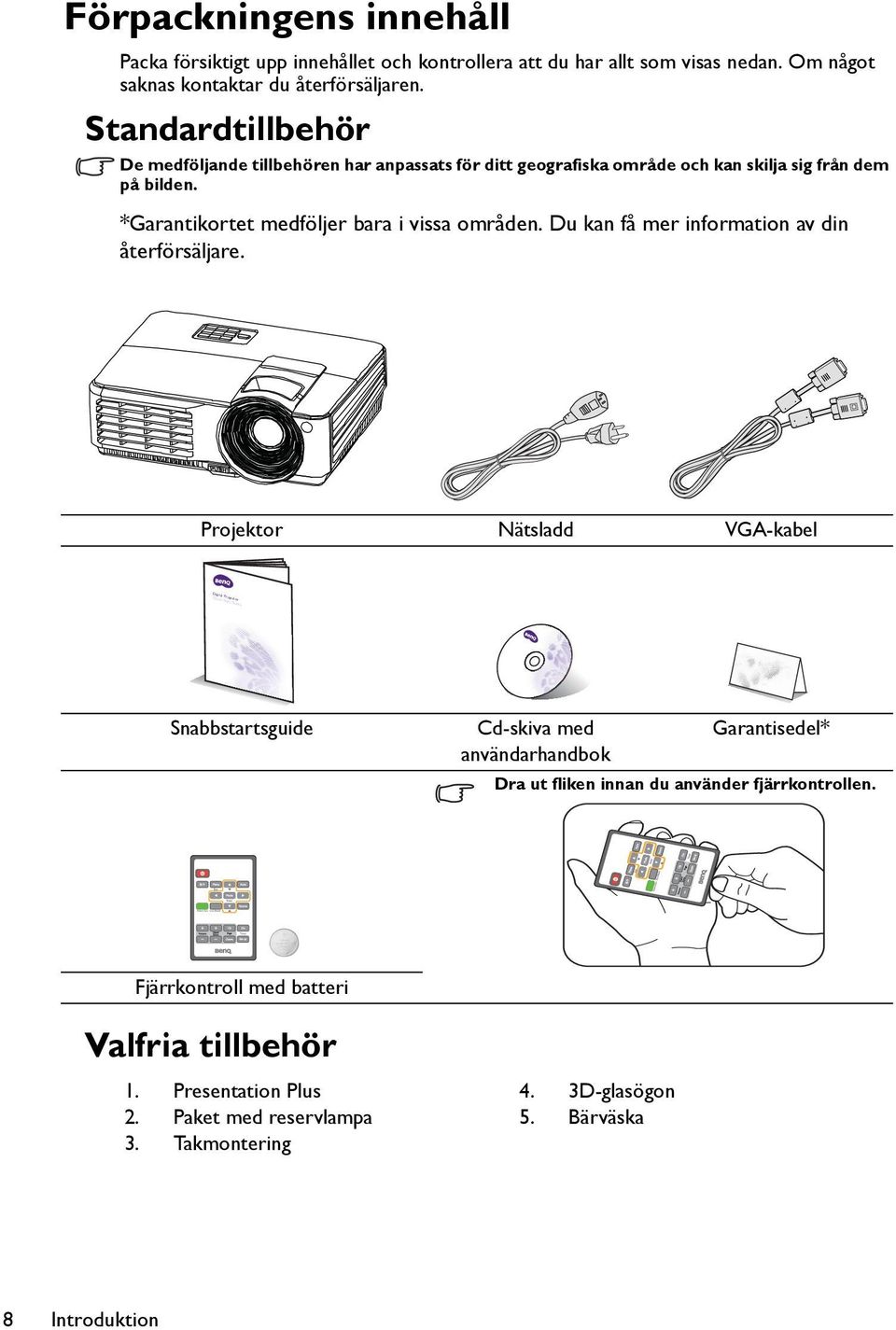 *Garantikortet medföljer bara i vissa områden. Du kan få mer information av din återförsäljare.