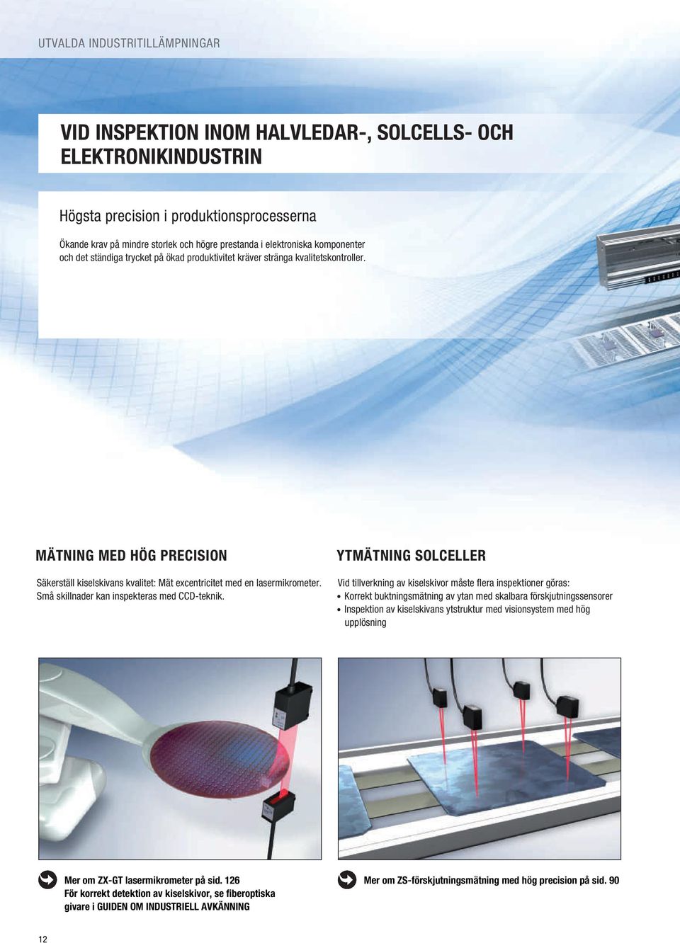 MÄTNING MED HÖG PRECISION Säkerställ kiselskivans kvalitet: Mät excentricitet med en lasermikrometer. Små skillnader kan inspekteras med CCD-teknik.