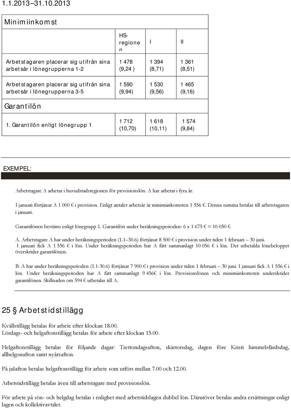 lönegrupperna 3-5 1 590 (9,94) 1 530 (9,56) 1 465 (9,16) Garant ilön 1.