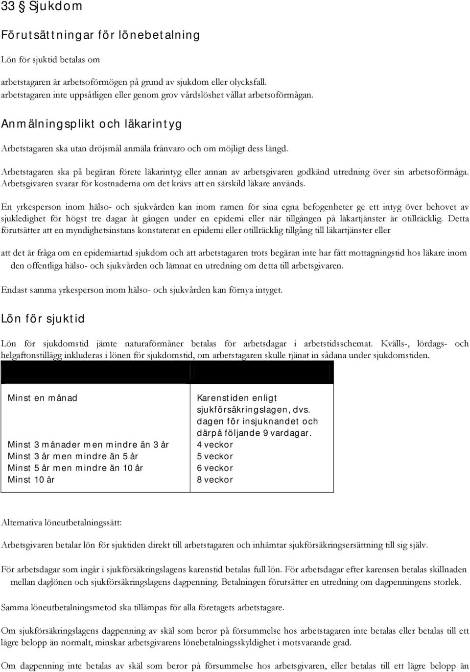 Arbetstagaren ska på begäran förete läkarintyg eller annan av arbetsgivaren godkänd utredning över sin arbetsoförmåga. Arbetsgivaren svarar för kostnaderna om det krävs att en särskild läkare används.