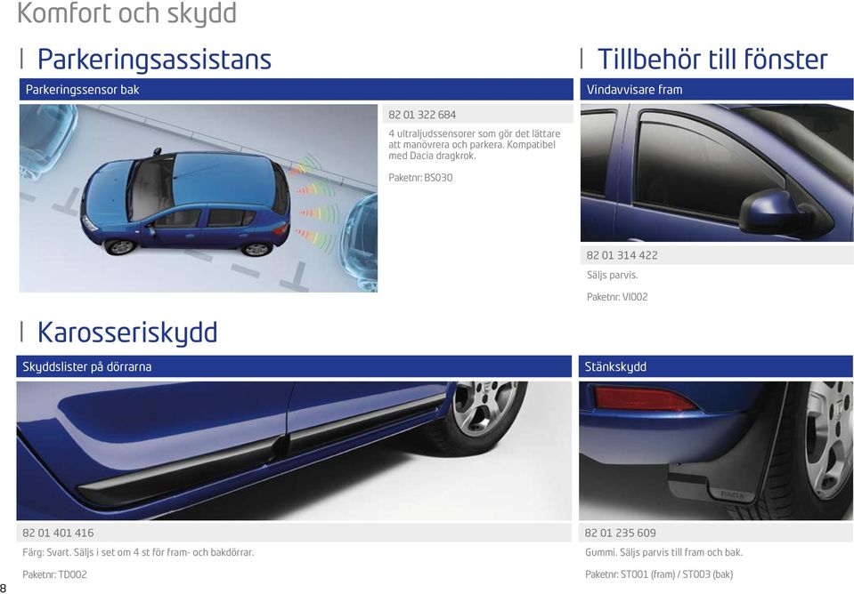 Paketnr: BS030 82 01 314 422 Säljs parvis.