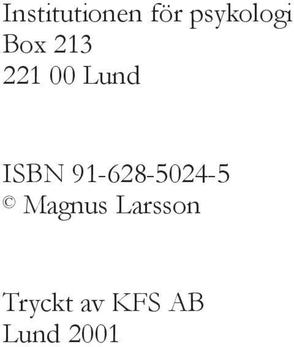 Lund ISBN 91-628-5024-5