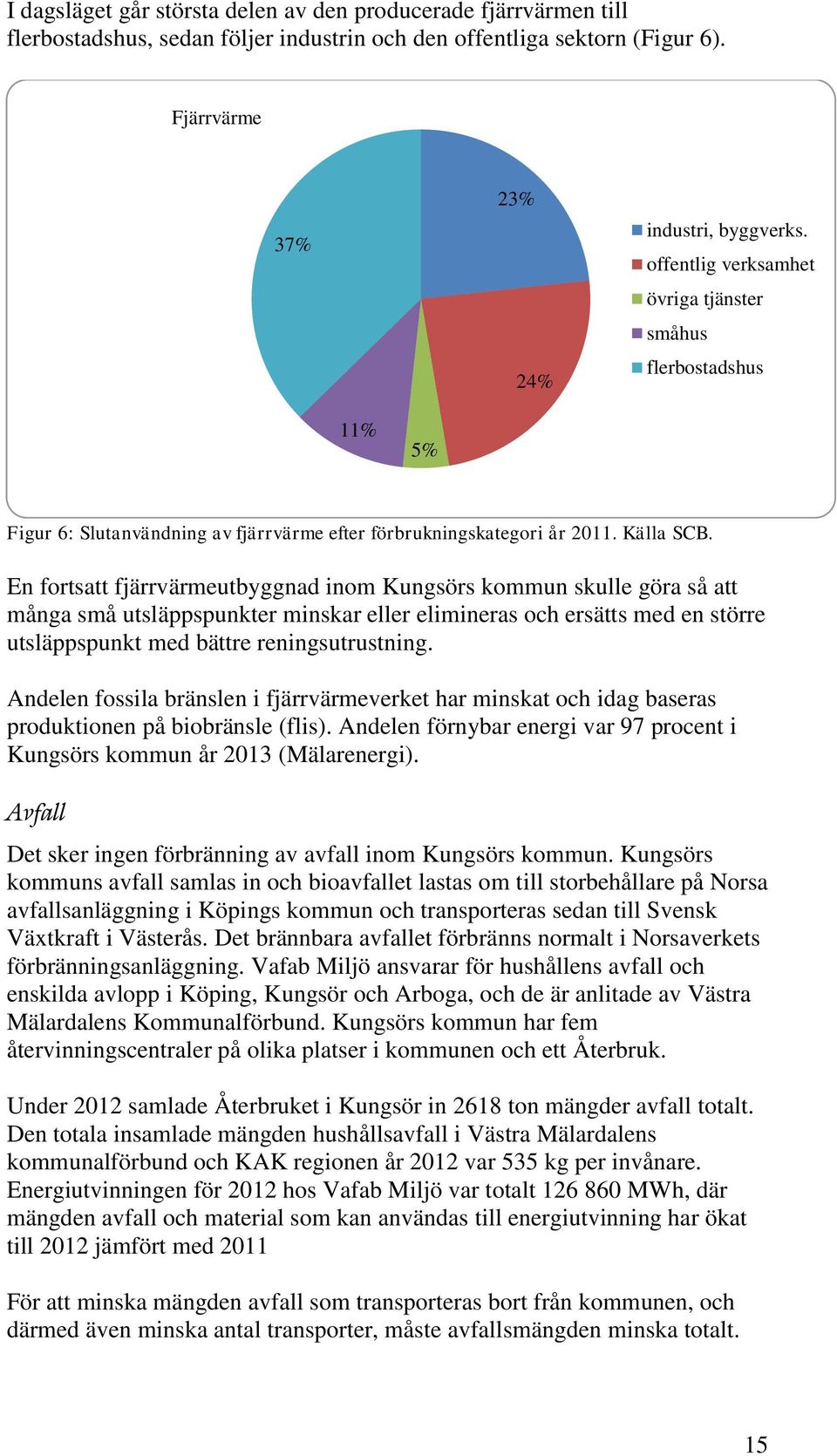En fortsatt fjärrvärmeutbyggnad inom Kungsörs kommun skulle göra så att många små utsläppspunkter minskar eller elimineras och ersätts med en större utsläppspunkt med bättre reningsutrustning.