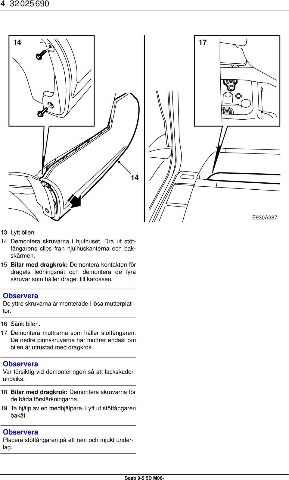 Saab 9-5 5D M Monteringsanvisning MONTERINGSANVISNING INSTALLATION  INSTRUCTIONS MONTAGEANLEITUNG INSTRUCTIONS DE MONTAGE. - PDF Gratis  nedladdning