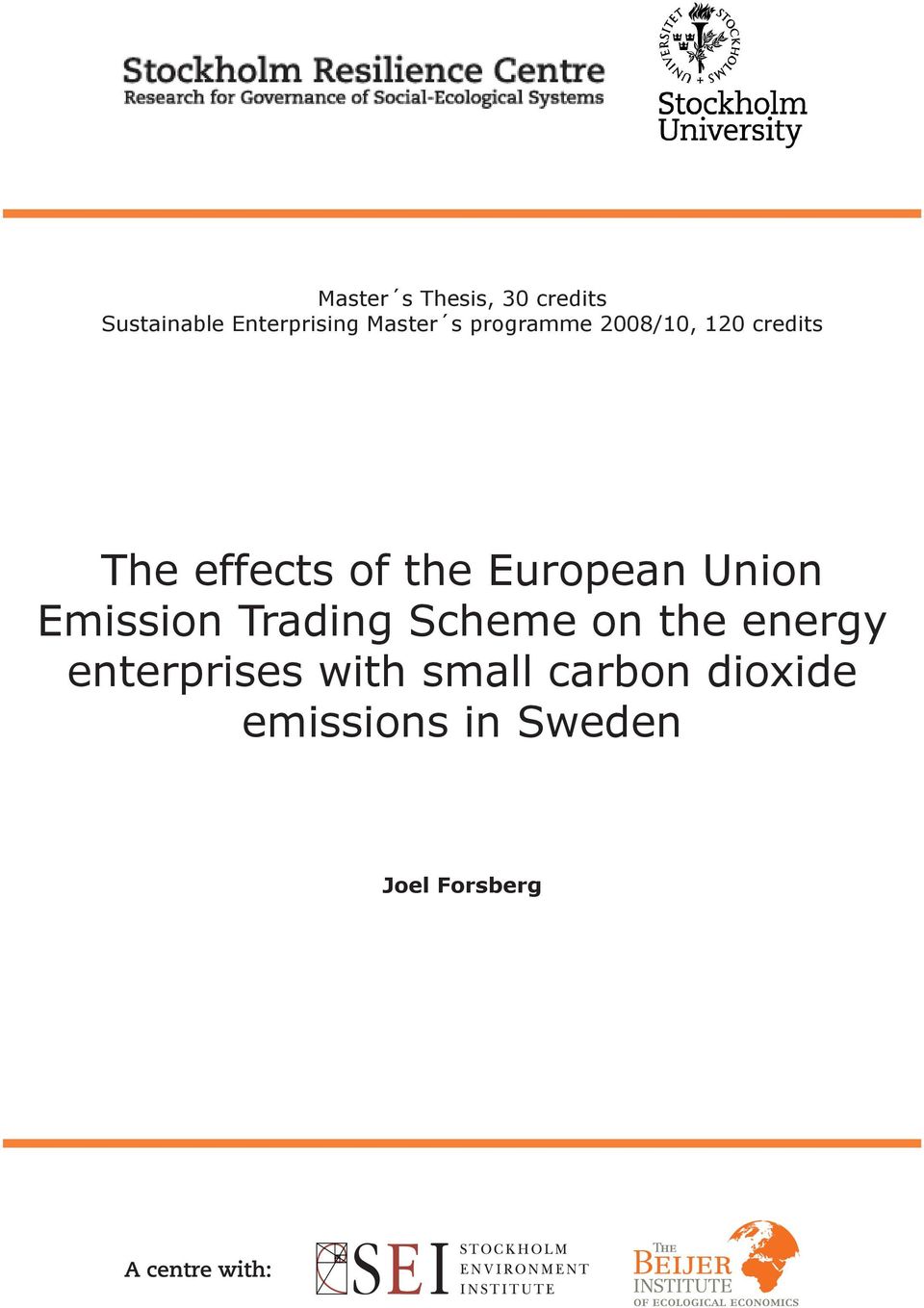European Union Emission Trading Scheme on the energy