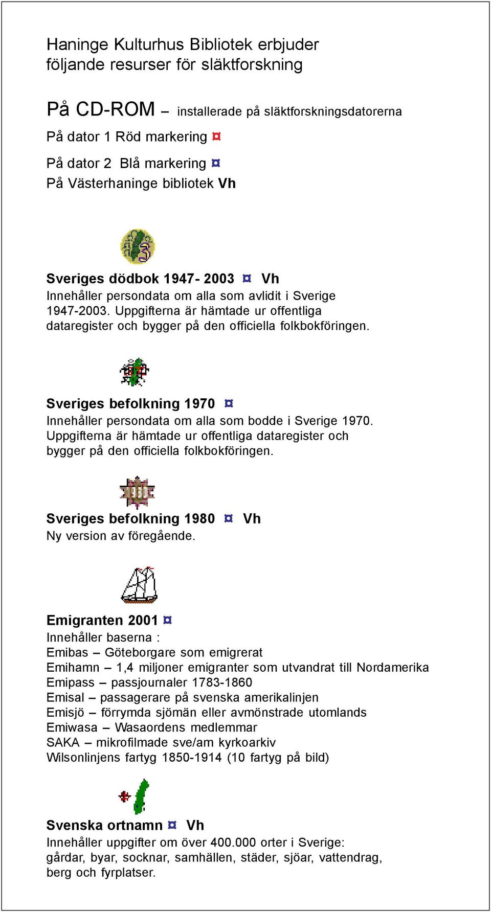 Sveriges befolkning 1970 Innehåller persondata om alla som bodde i Sverige 1970. Uppgifterna är hämtade ur offentliga dataregister och bygger på den officiella folkbokföringen.