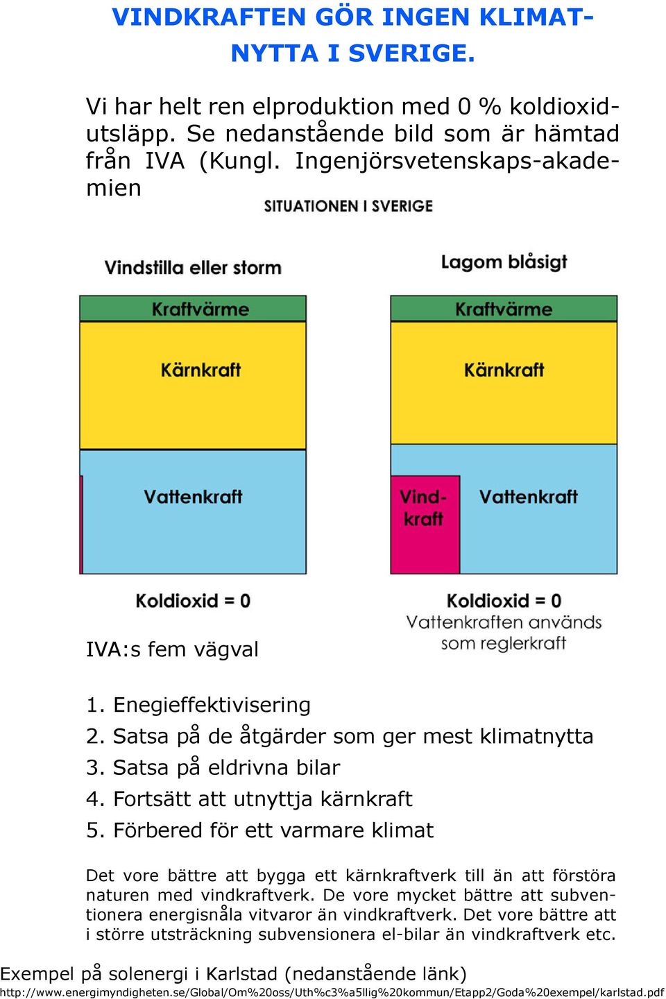 Förbered för ett varmare klimat Det vore bättre att bygga ett kärnkraftverk till än att förstöra naturen med vindkraftverk.